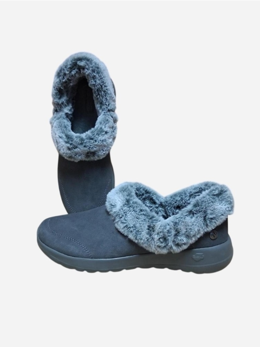 Skechers Walk Joy "Blissful" Suede & Faux Fur Lined Slip Ons